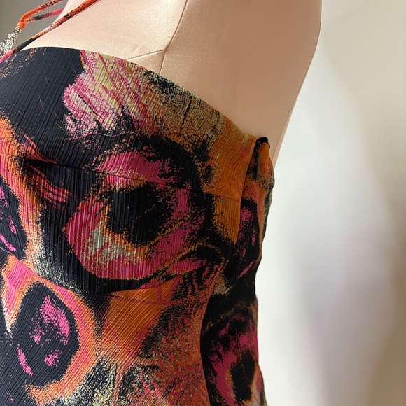 Joseph Ribkoff Hi-Lo Dress in Black and Orange - Picture 5 of 16